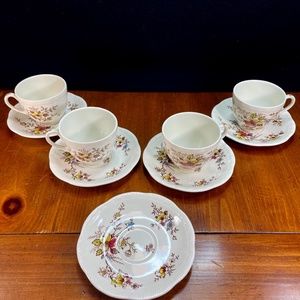 Alfred Meakin Staffordshire England “Orient” Cups and Saucers 9 Piece Set